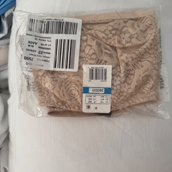 NWT Wacoal Halo Nude Lace Strapless Bra Sz 36DDD - Picture 3 of 6